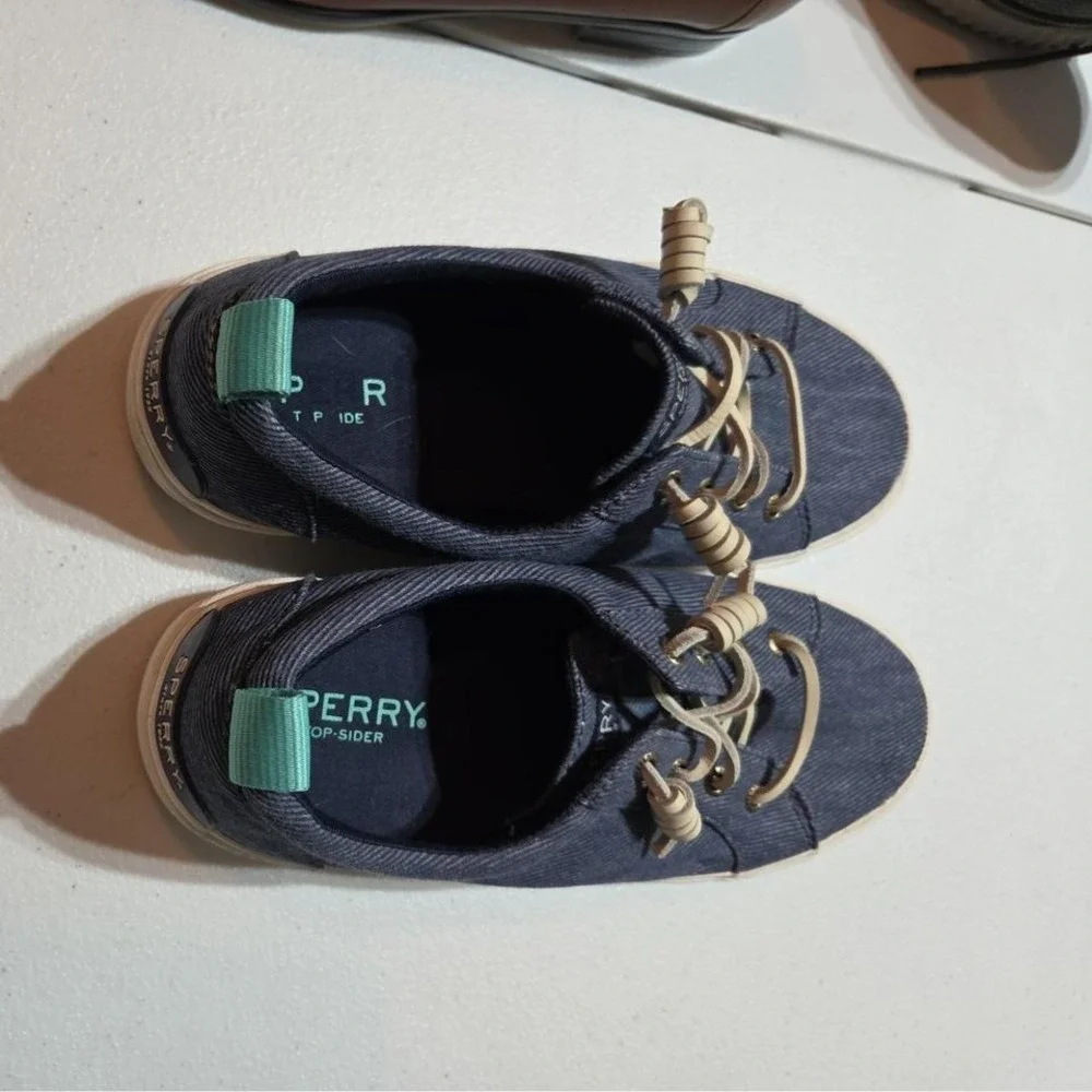 Sperry Women's Casual Sneakers Shoes Blue Denim Memory Foam Size6